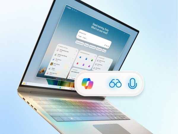 Laptop running Windows 11 with Copilot.