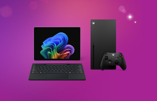 Black 13 Inch Surface Pro with Keyboard and Xbox Series X with Controller