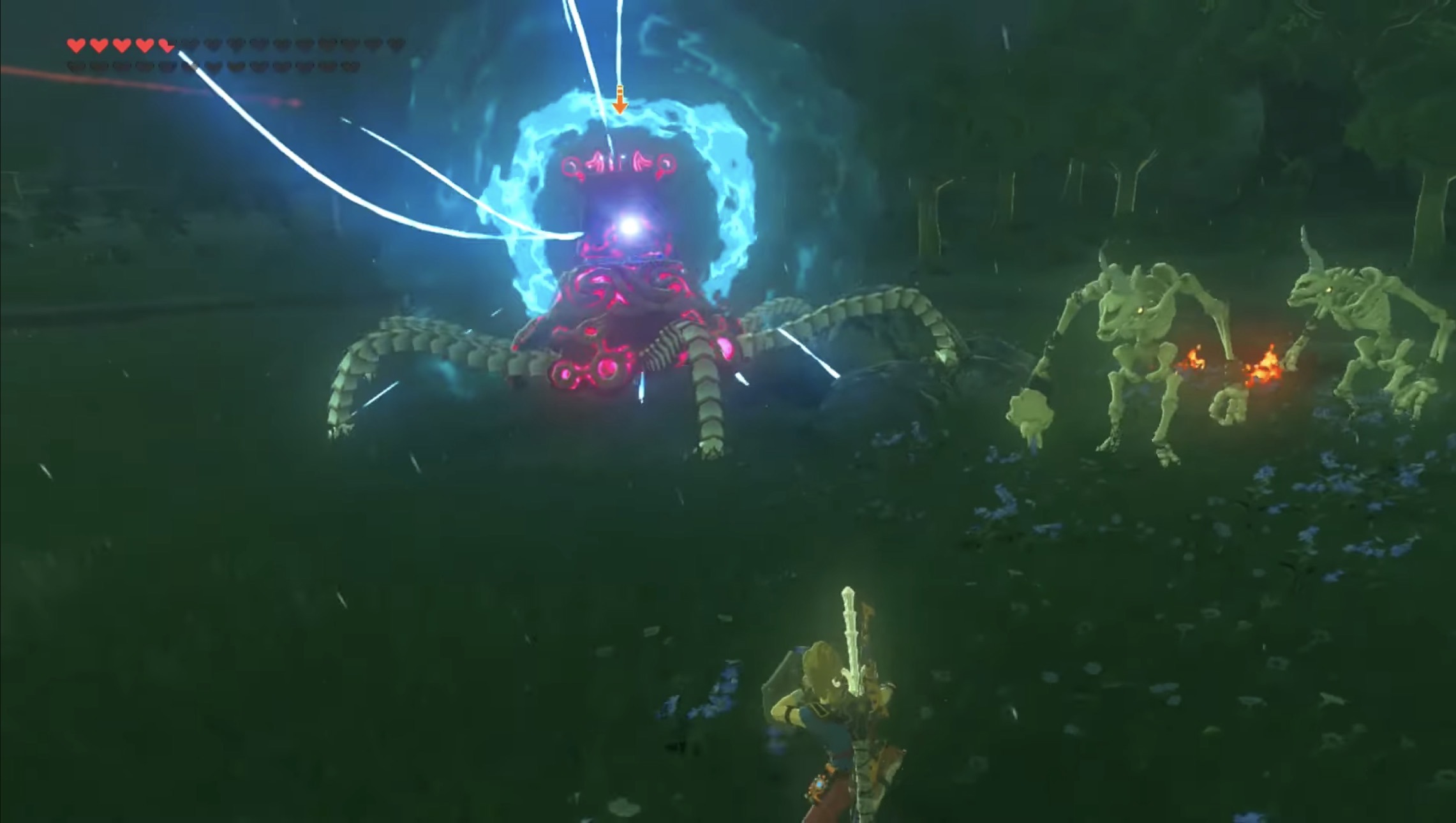 blue energy halo centring on guardian