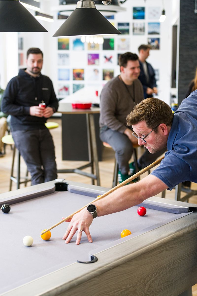 Person playing pool