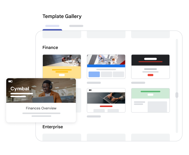Templategalerij waarin een template is geselecteerd