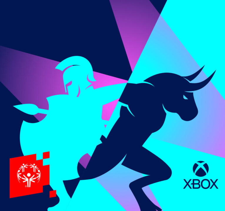 Profiles of ancient Greek warrior and bull, along with logos for Special Olympics and Xbox.