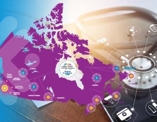 animated map of canada with highlighted spots 