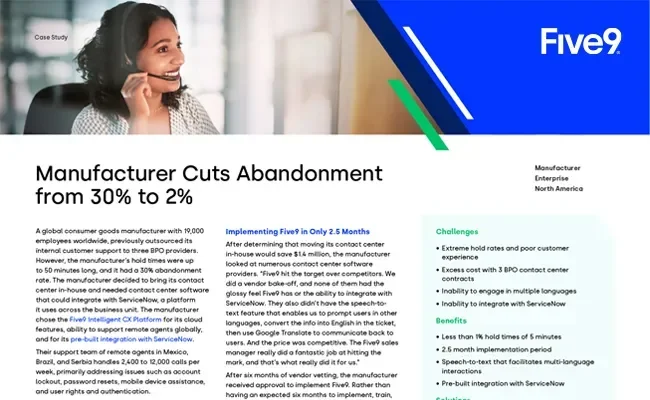 case study manufacturer