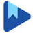 The Google Play Books logo, a blue triangle shaped like a play button with a light blue bookmark inside.
